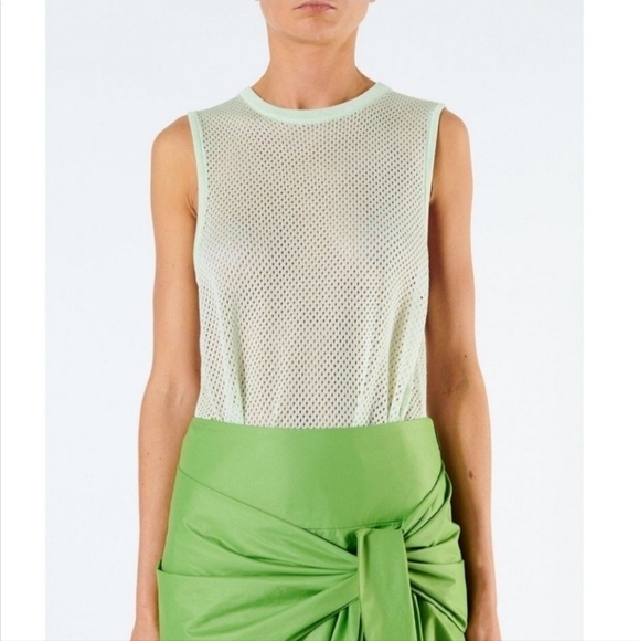 New Tibi SSENSE Exclusive Citron Crispy Viscose Mesh Tank Top NWT Small - Picture 3 of 12